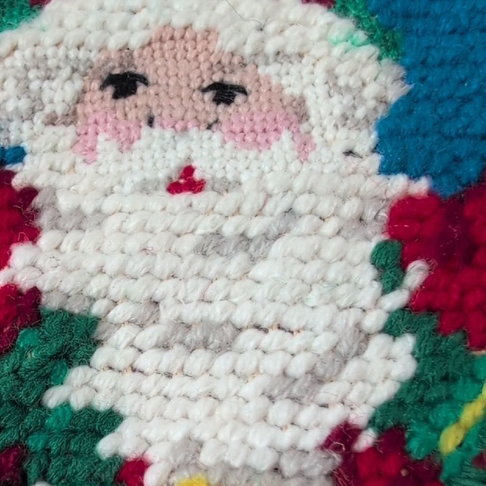 Mary Engelbreit Vintage Santa Snowman Needlepoint Velvet Holiday Stockings - Picture 8 of 11
